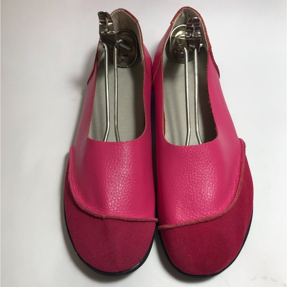 Italian Quality Pink Soft Pebbled Leather Ballet Flats - Picture 2 of 12